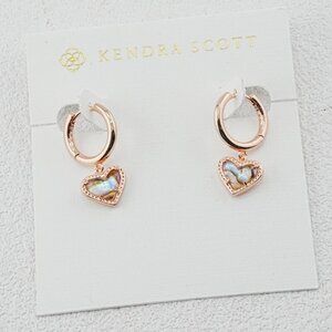 Kendra Scott Rose gold heart-shaped abalone shell earrings